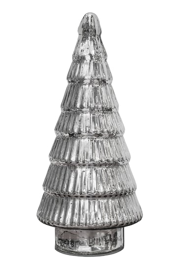 Ivyline Silver Christmas Juniper Glass Tree