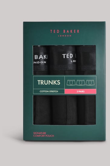 Ted Baker Dark Black Cotton Trunks 3 Pack