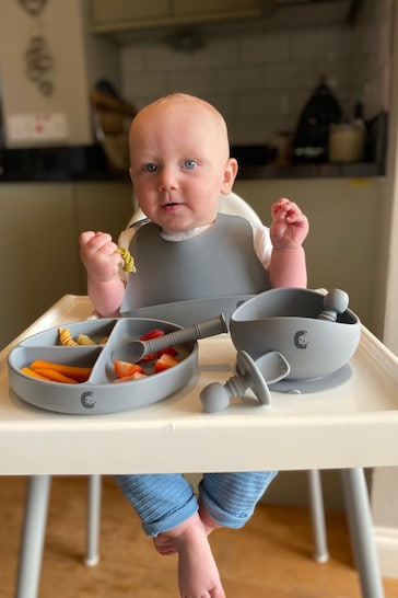 Cheeky Chompers Blue Silicone Baby Weaning Gift Set