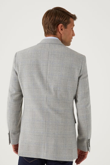 Skopes Clayton Ecru Neutral Check Tailored Fit Jacket