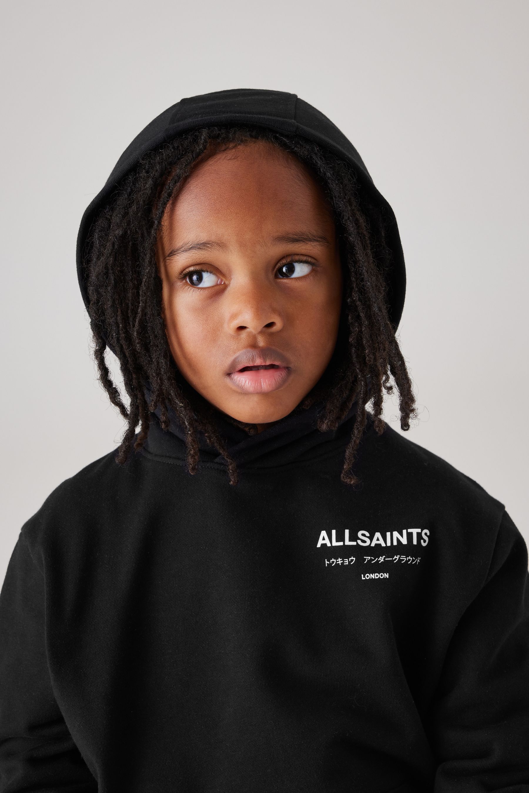 smALLSAINTS Black Oversized Underground Pullover 100 Cotton Hoodie