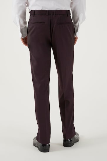 Skopes Maxwell Burgundy Red Tailored Fit Suit Trousers