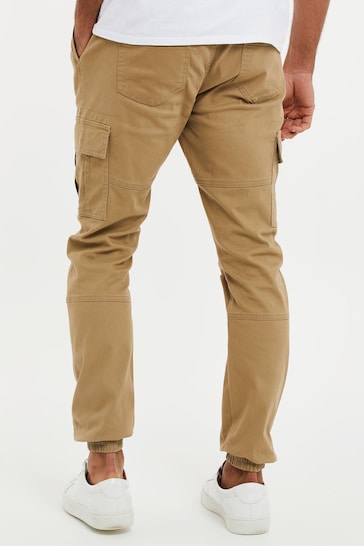 Threadbare Brown Cuffed Cargo Trousers