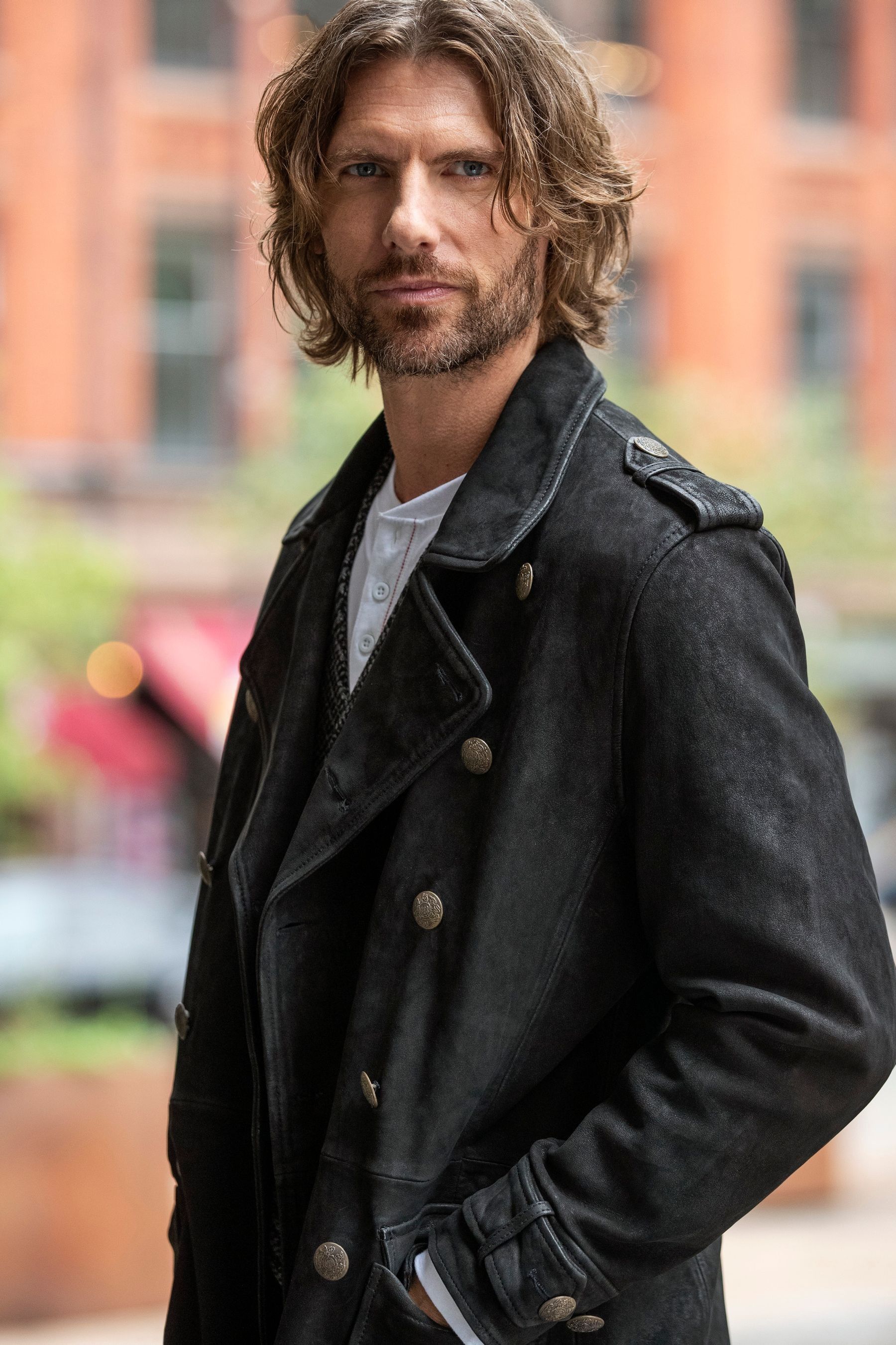 Military discount leather coat