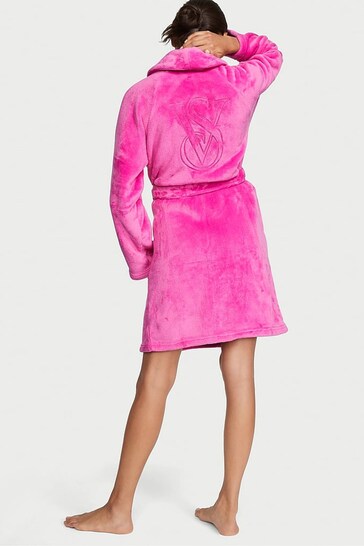 Victoria's Secret Pink Embossed Logo Cosy Short Dressing Gown