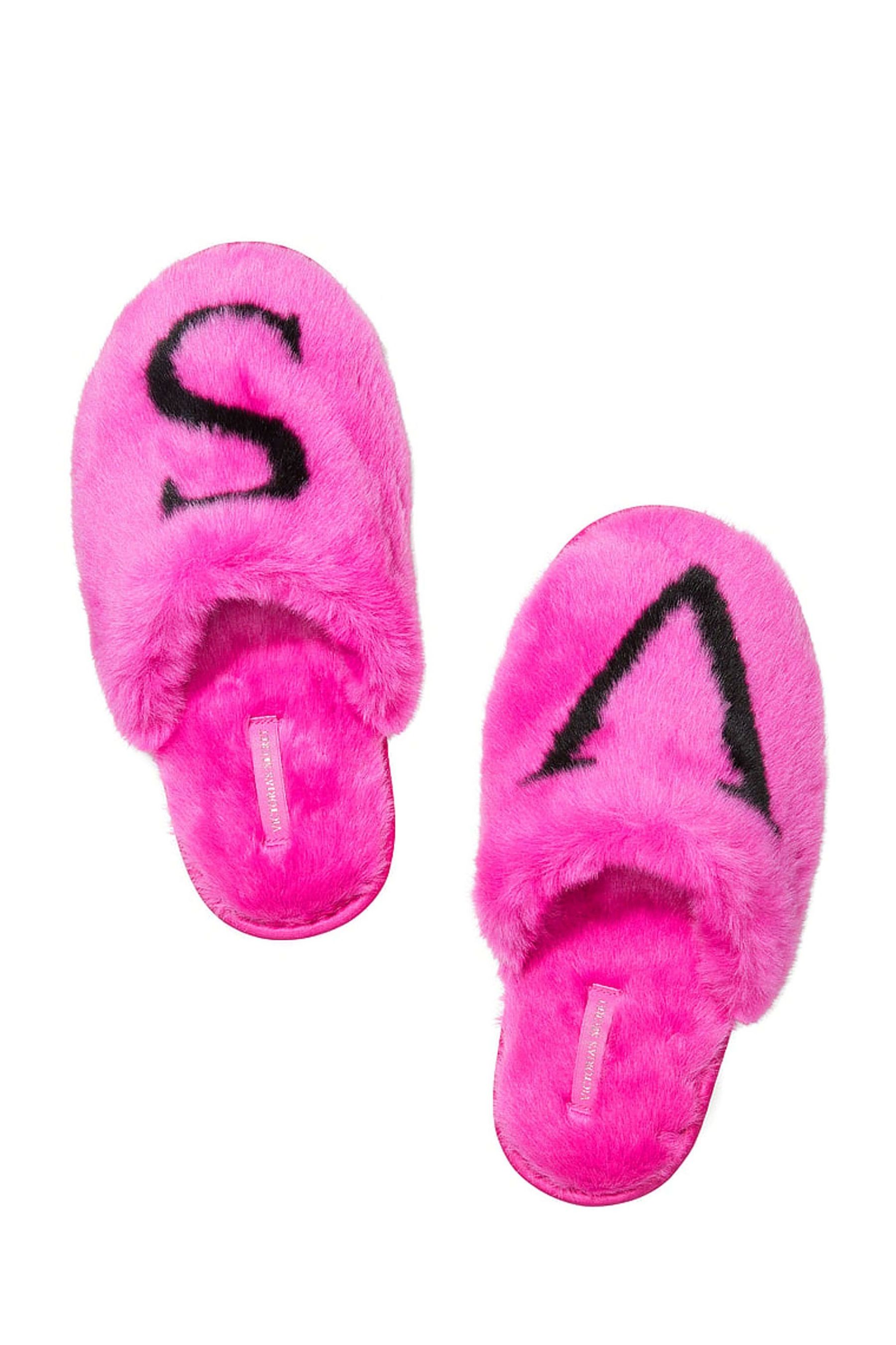 Pink fluffy slides victoria's secret best sale