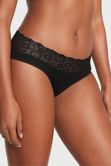Victoria's Secret Black Posey Lace Waist Hipster Knickers