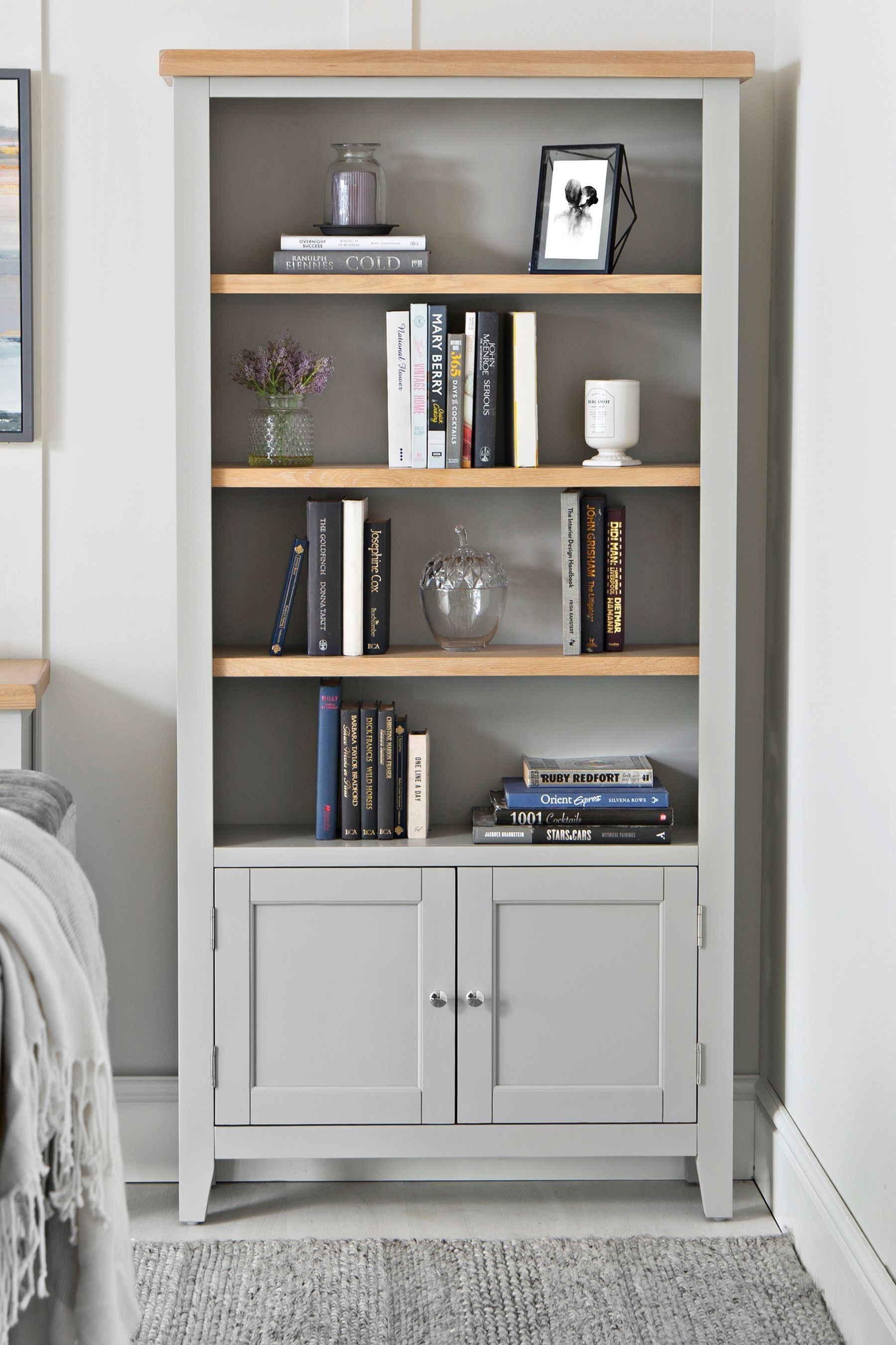K Interiors Grey Windsor Large Bookcase