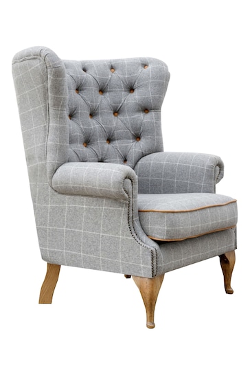 K Interiors Grey Weston Wool Wing Back Chair