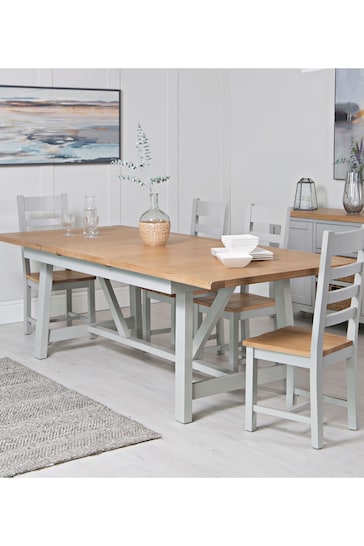 K Interiors Grey Windsor 1.8m Extending Dining Table