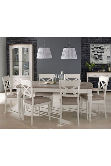 Bentley Designs Washed Grey Montreux 6-8 Seater Dining Table and Chairs Set