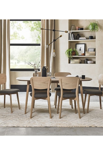 Bentley Designs Scandi Oak Dansk 6 Seater Dining Table and Chairs Set