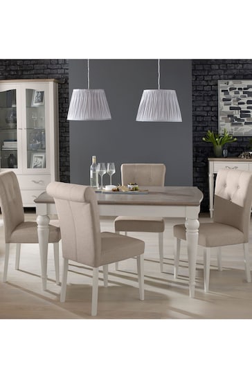 Bentley Designs Washed Grey Montreux Extending 4-6 Seater Dining Table and Chairs Set