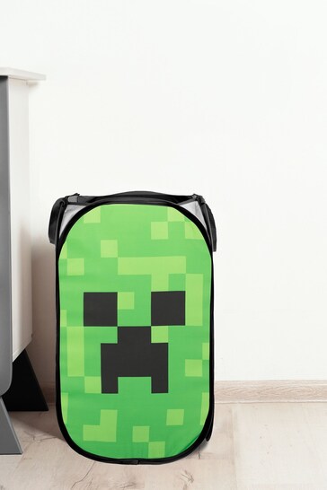 Jay Franco Green Minecraft Creeper 80L Pop-Up Laundry Hamper for Clothes or Toys
