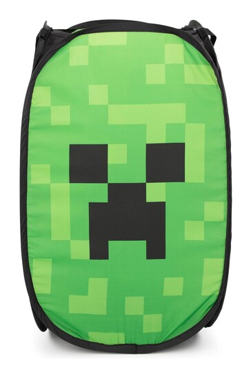 Jay Franco Green Minecraft Creeper 80L Pop-Up Laundry Hamper for Clothes or Toys