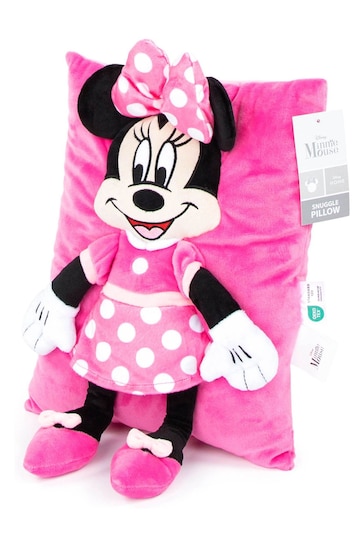 Jay Franco Pink Disney Minnie Mouse Plush Snuggle Pillow - Super Soft 3D Bed Cushion