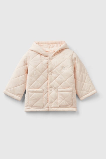 Benetton Girls Pink Quilted Coat