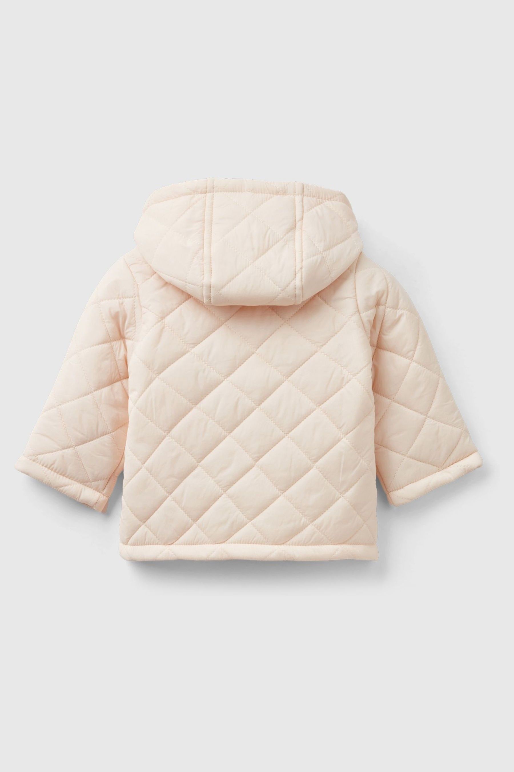 Benetton Girls Pink 100 Cotton Quilted Coat