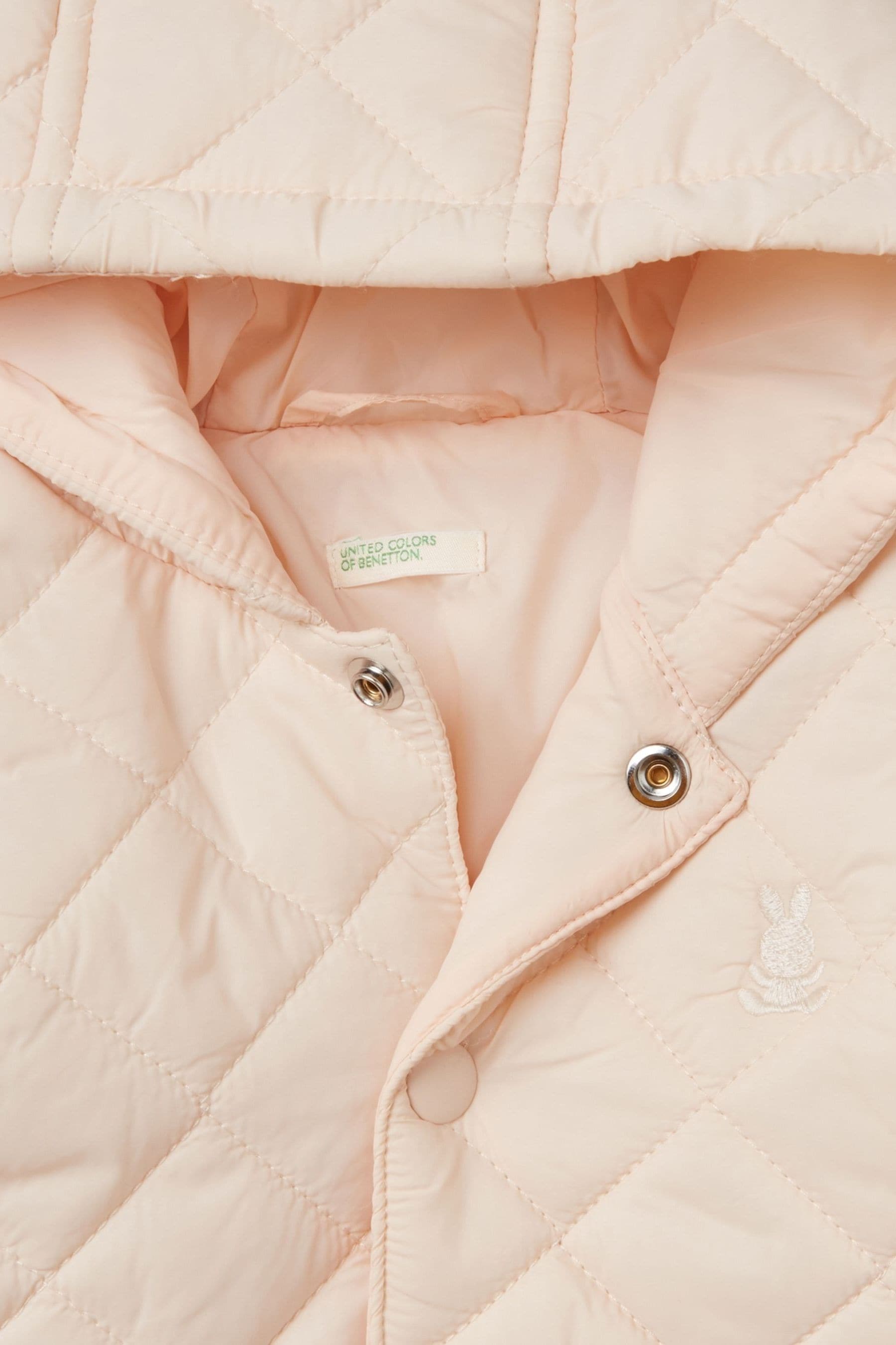 Benetton Girls Pink 100 Cotton Quilted Coat