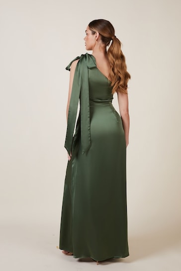 Rewritten Green Porto One Shoulder Bridesmaid Dress