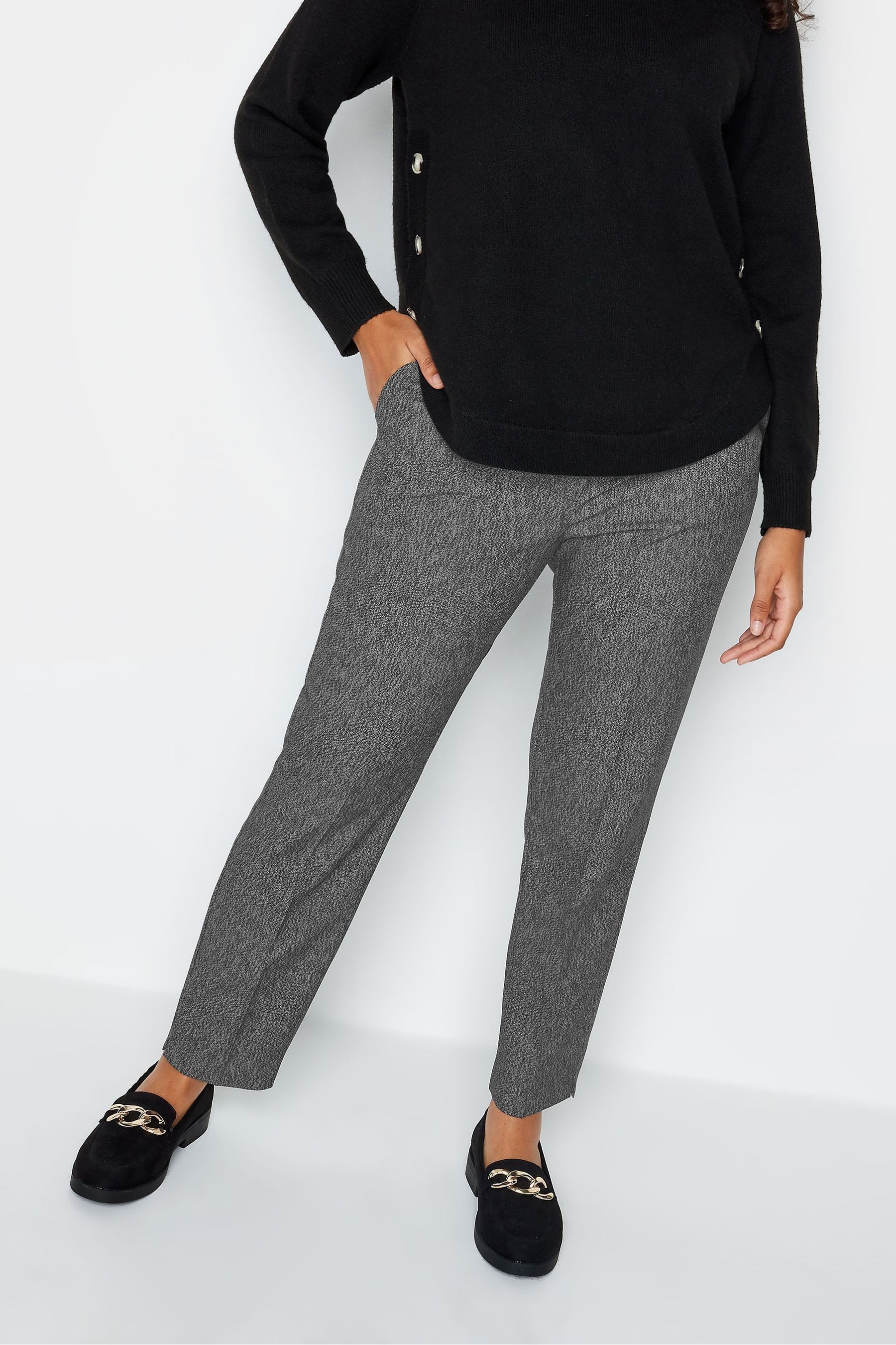 Womens grey tapered hotsell trousers