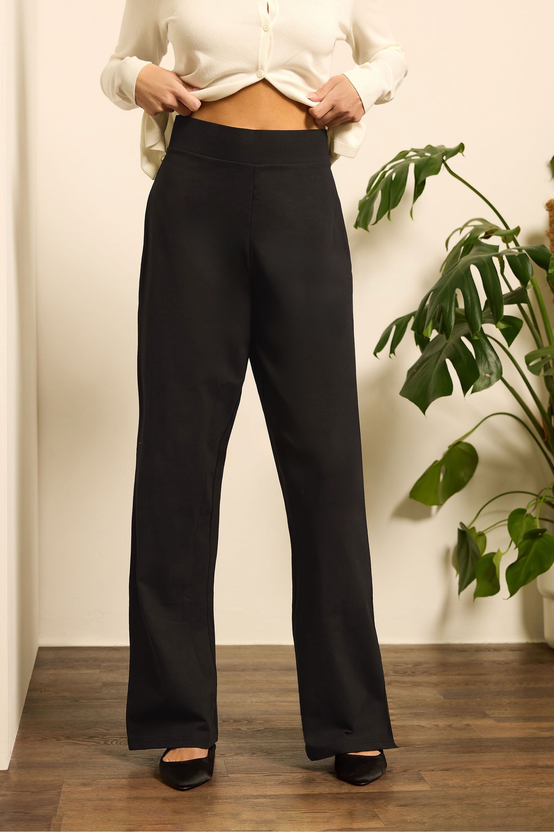 Black wide leg leggings clearance