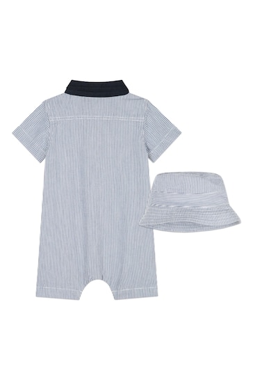 BOSS Blue Romper and Bucket Hat Baby Gift Set