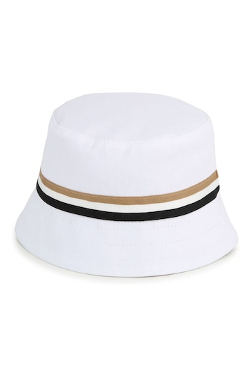 BOSS White Logo Reversible Bucket Hat
