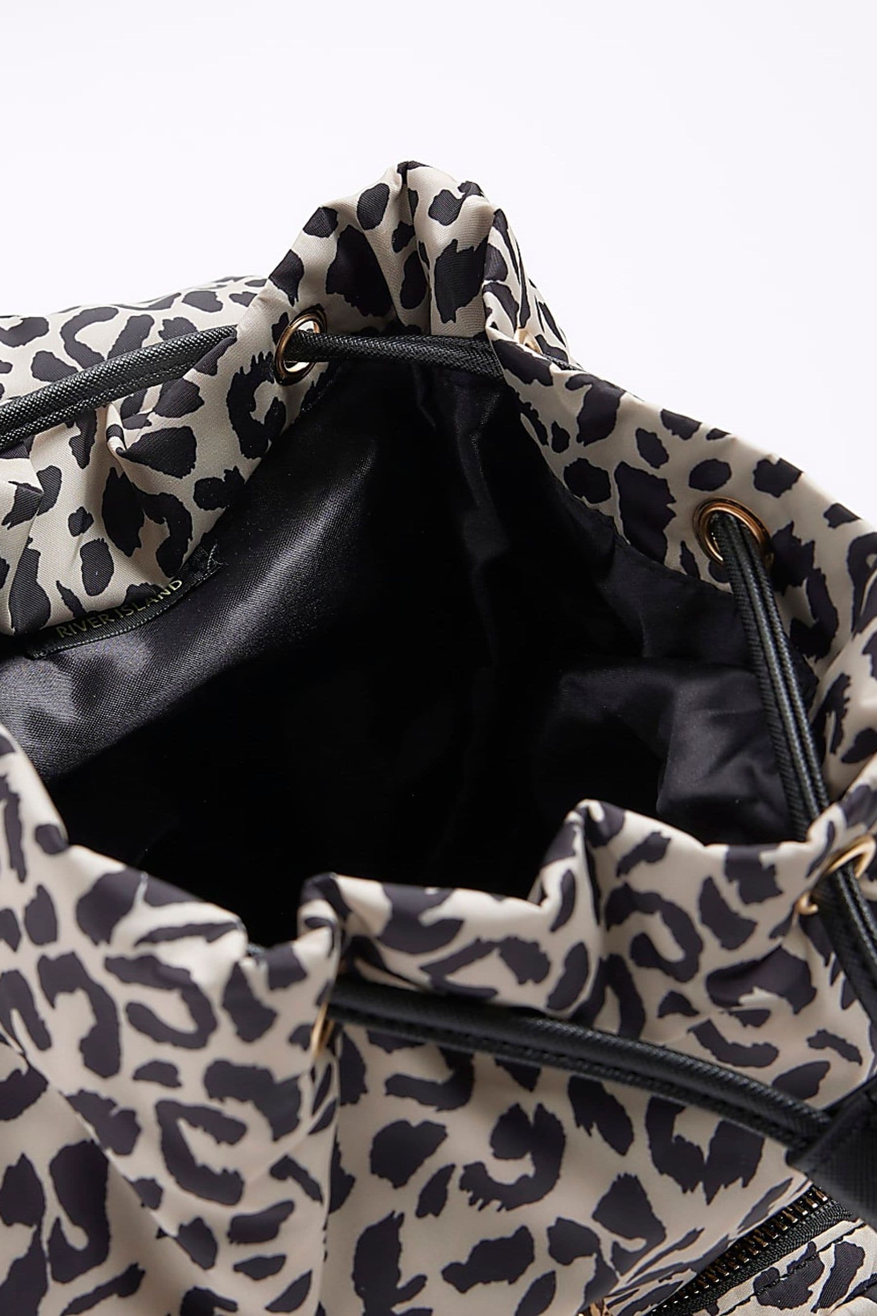 Leopard print shop backpack river island