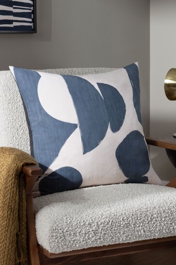 HÖEM Blue Meta Square Abstract Feather Filled Cushion