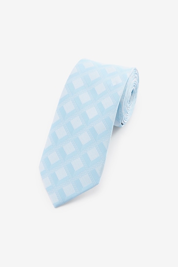 Light Blue Slim Diamond Jacquard Tie