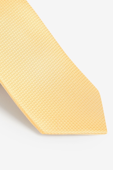 Yellow Textured Silk Tie