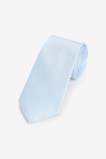 Light Blue Textured Silk Tie