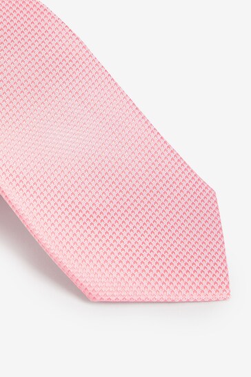 Coral Pink Textured Silk Tie