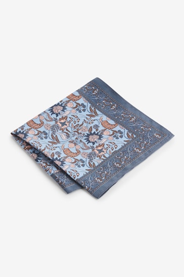 Blue Silk Tie And Pocket Square Set