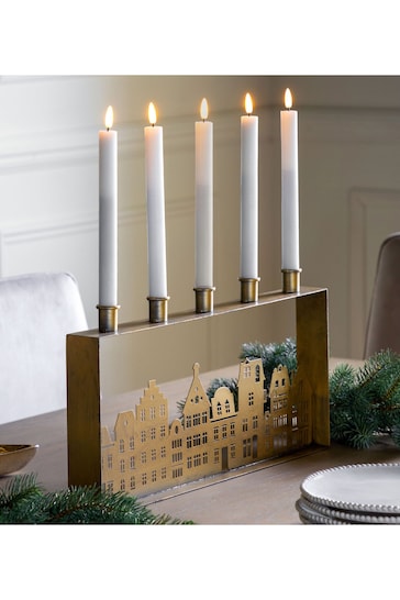 Gallery Home Gold Christmas Wilby Large Candleholder