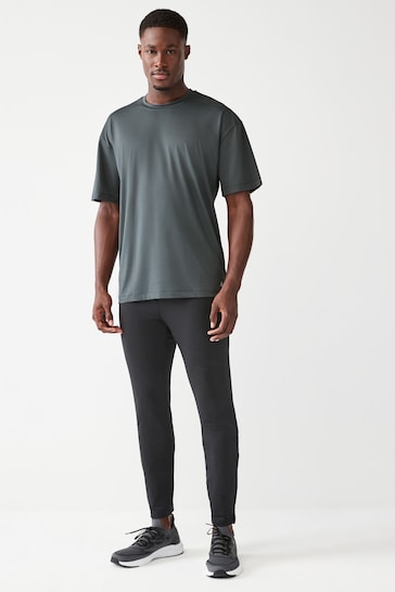 Green Relaxed Fit Textured Training T-Shirt