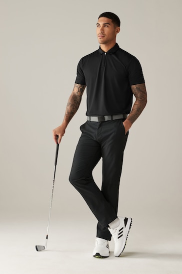 Black Textured Golf Polo Shirt