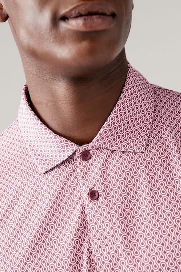 Pink Print Golf Polo Shirt