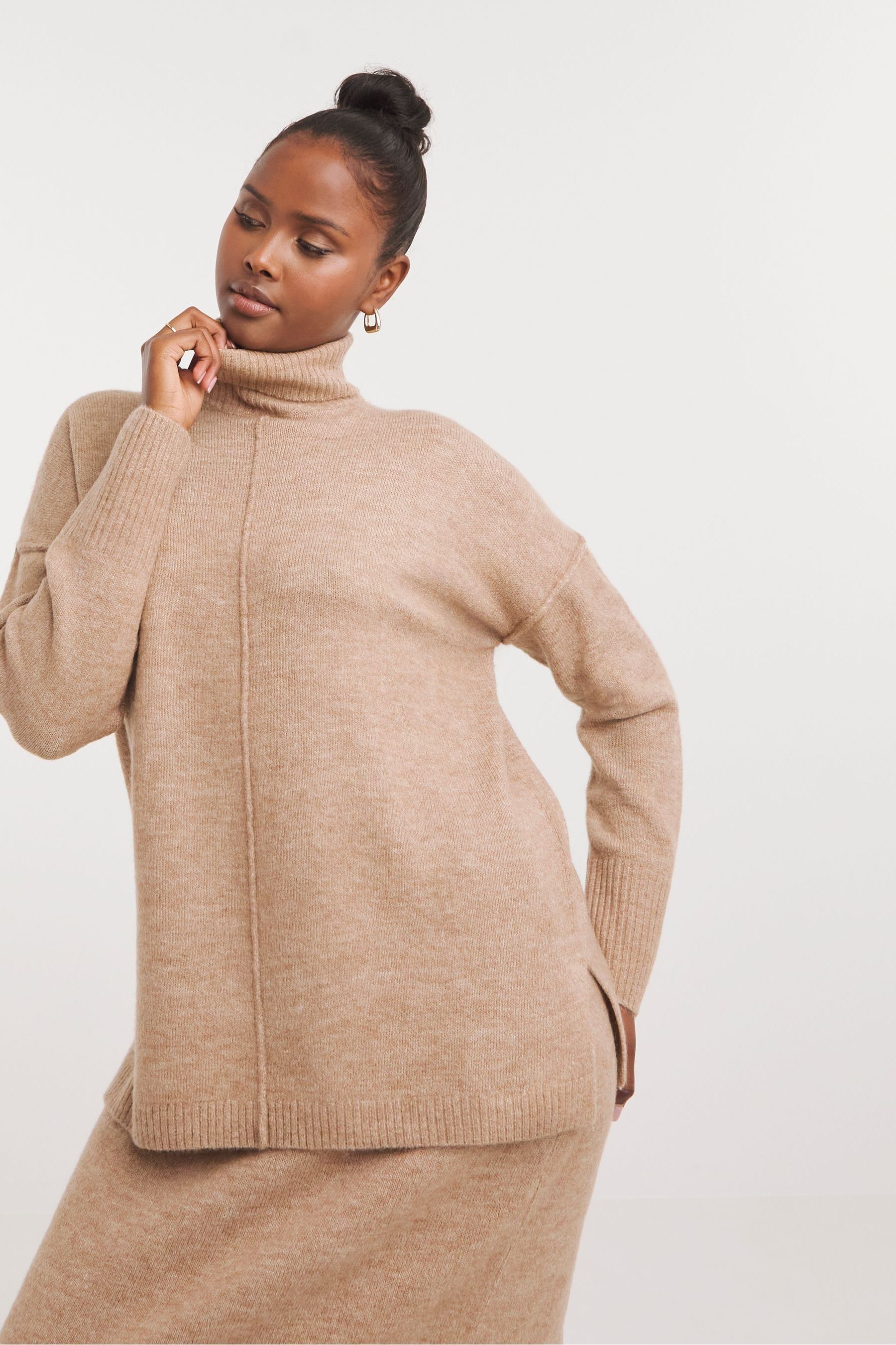 Beige cheap longline jumper