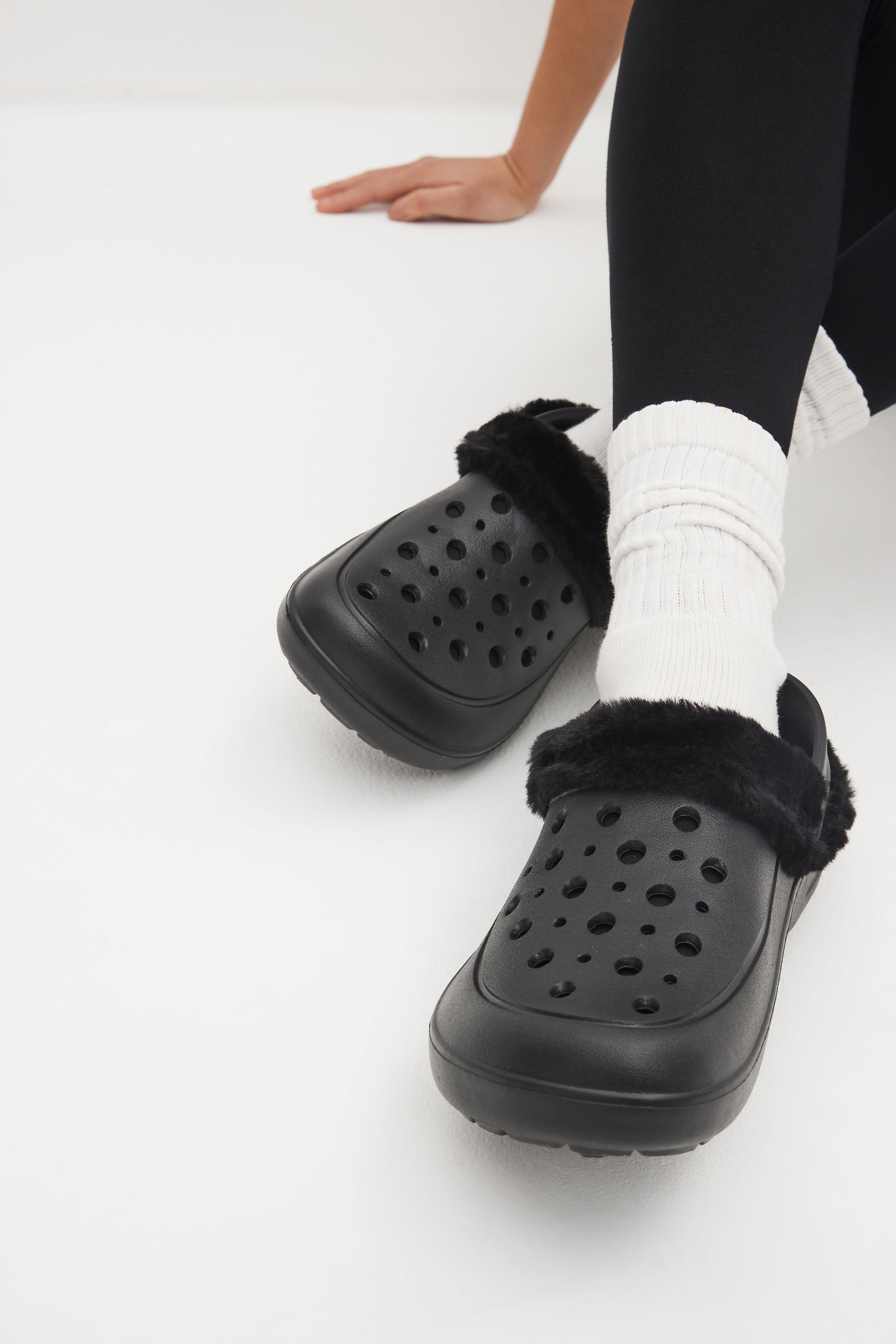 Next shop black slippers