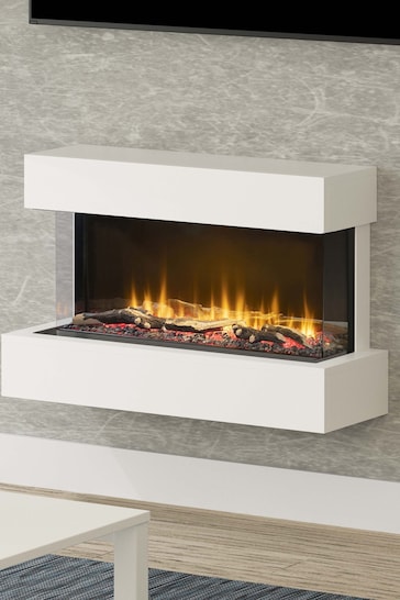 Be Modern Ash White Avant Wall Mounted Electric Fire