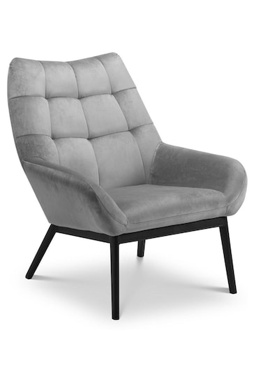 Julian Bowen Grey Lucerne Velvet Chair