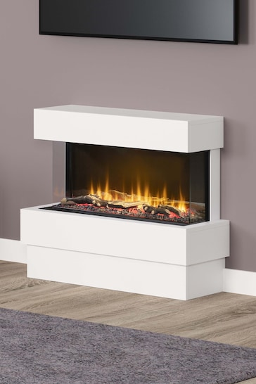 Be Modern Ash White Avant Timber Electric Fireplace