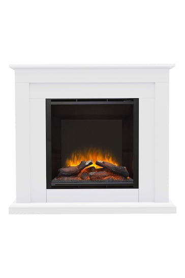 Be Modern White Beadnell Timber Electric Fireplace