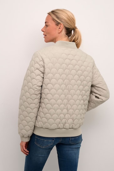 Cream Cream Burenna Quilted Bomber Jacket