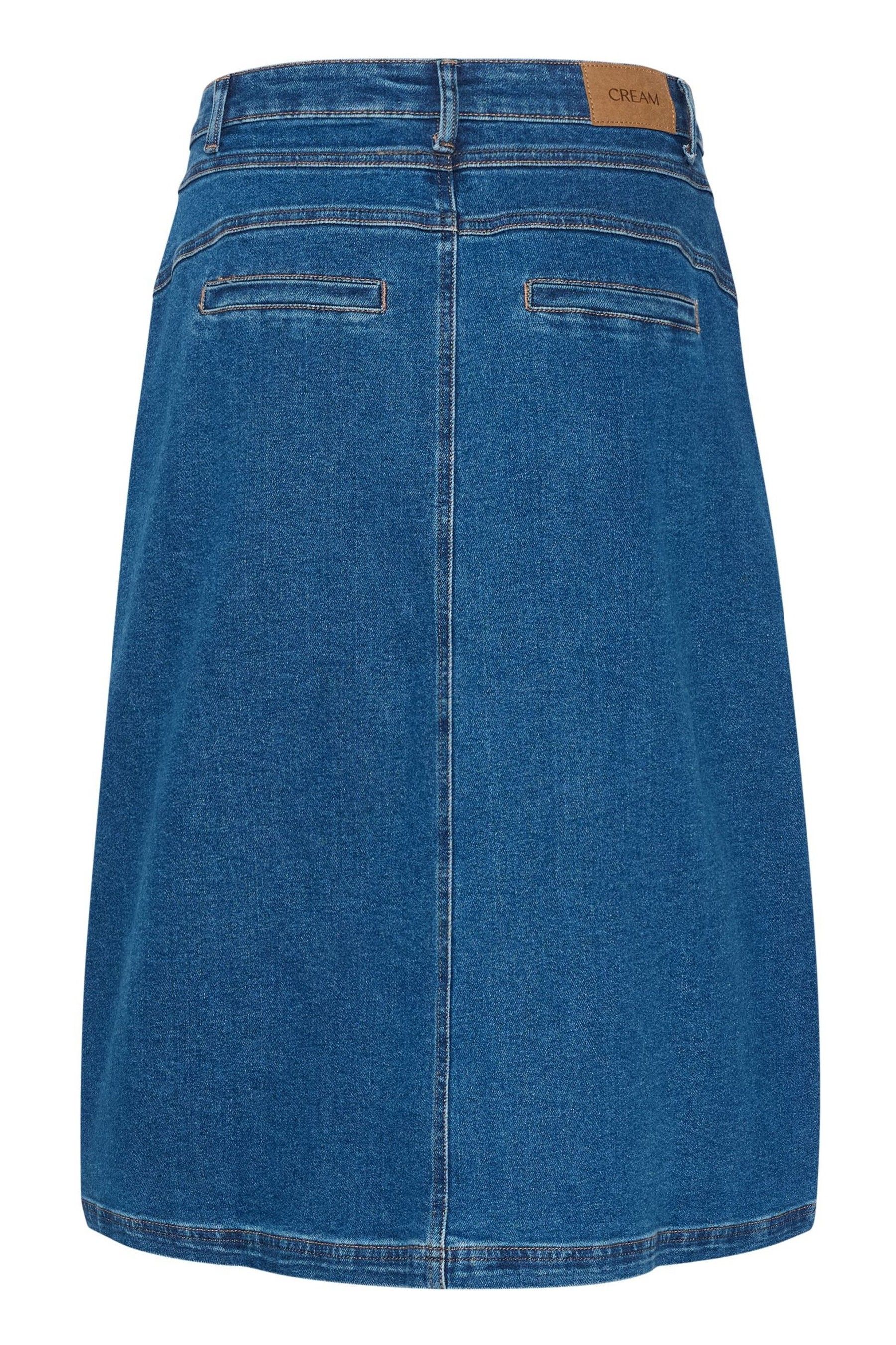 Buy Cream Blue Tin Knee Length Button Denim Skirt from the Next UK online shop