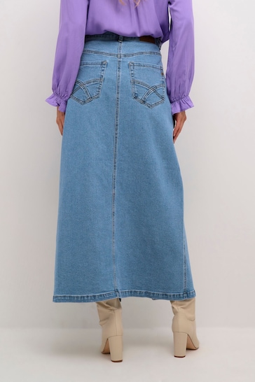 Cream Blue Ebba Maxi High Waist Denim Skirt