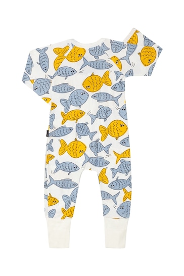Bonds Blue Sealife Fish Print Zip Sleepsuit