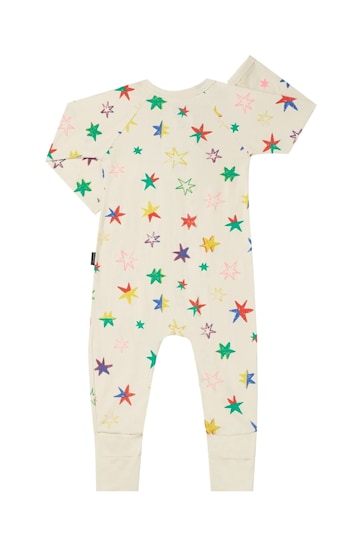 Bonds Cream Multicolour Star Print Zip Sleepsuit